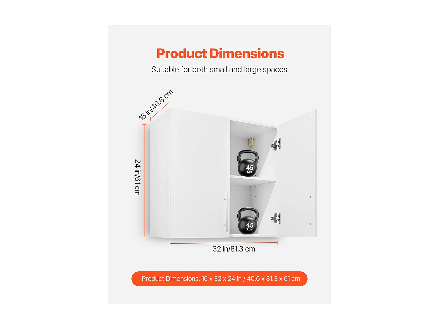 Armoire Murale SucceBuy Armoire Murale de Buanderie avec 2 Portes et 2 Niveaux, 81,5 cm