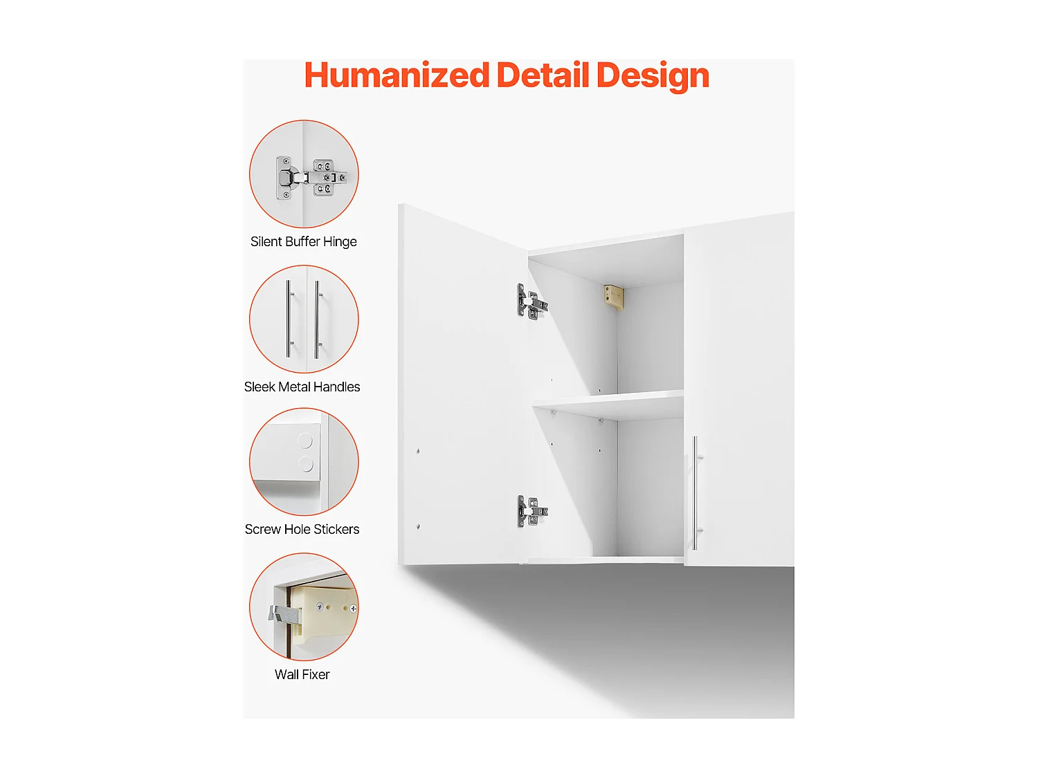 Armoire Murale SucceBuy Armoire Murale de Buanderie avec 2 Portes et 2 Niveaux, 81,5 cm