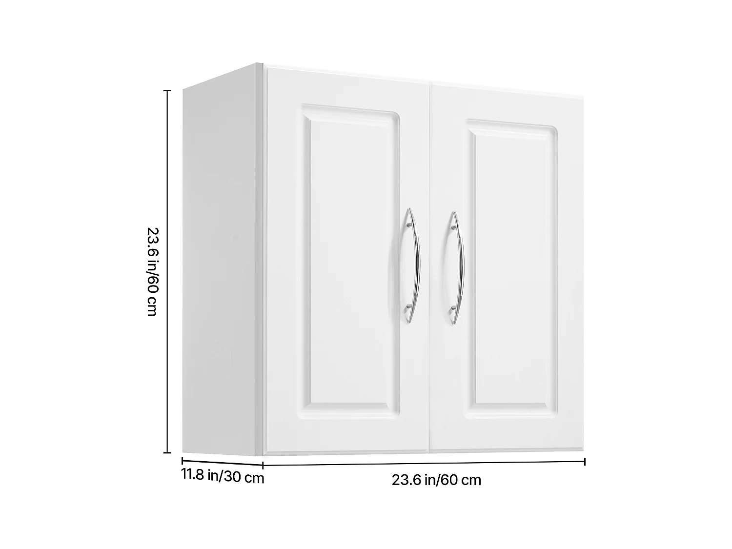 Mobiletto da Parete SucceBuy Mobiletto da Parete per Lavanderia con 2 Ante, Bianco, 60 cm