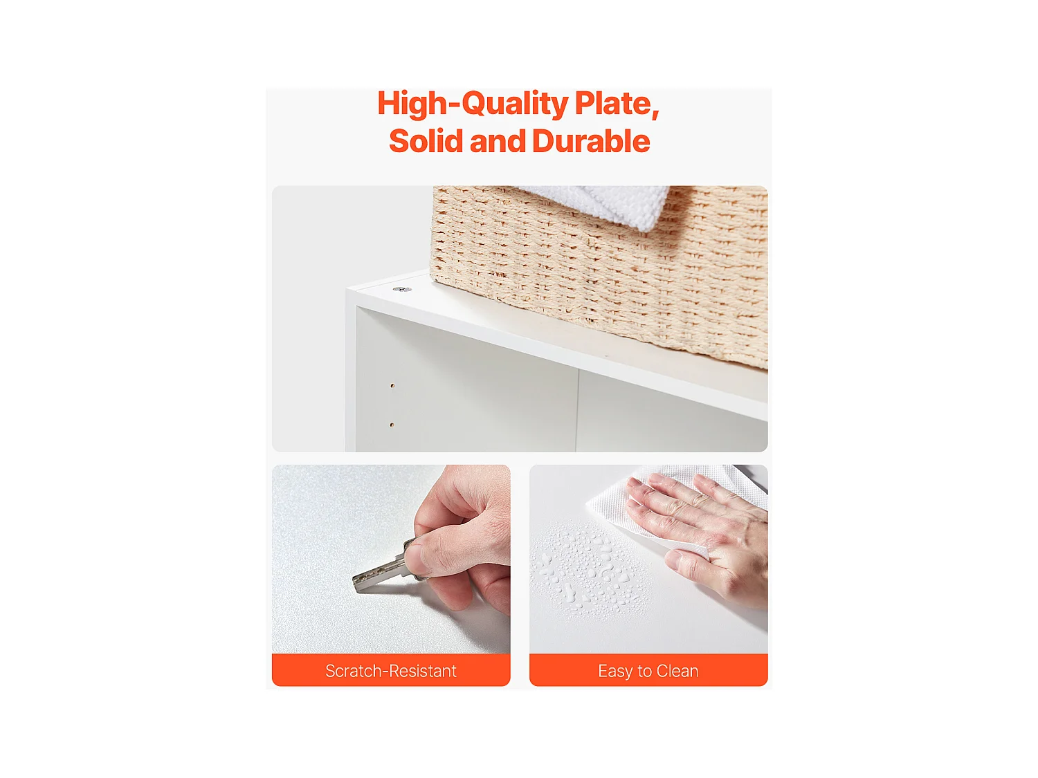 Mobiletto da Parete SucceBuy Mobiletto da Parete per Lavanderia con 2 Ante, Bianco, 60 cm