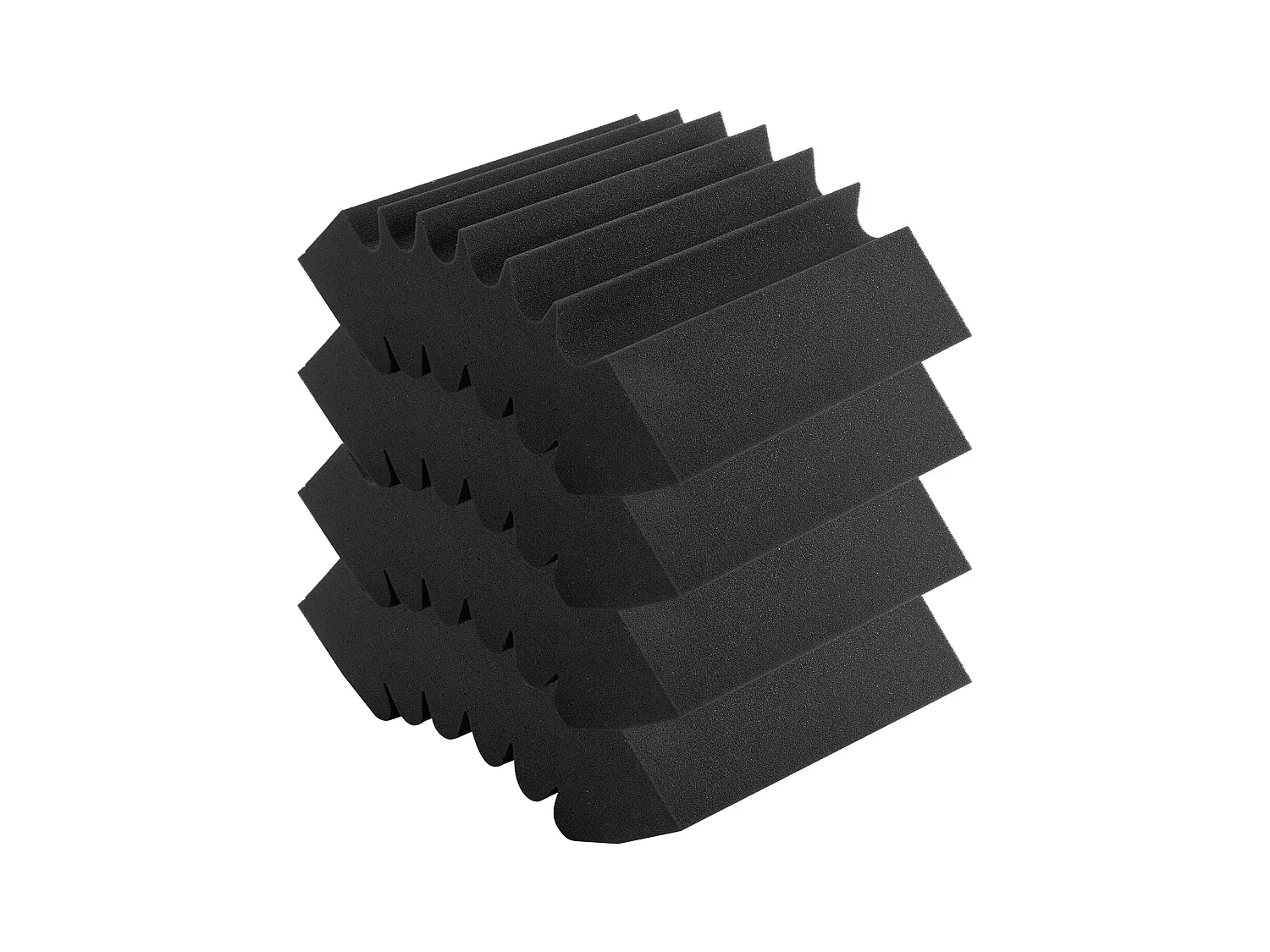 Akoestische Schuimpanelen SucceBuy 4-Pack 42x16x30cm Akoestische Schuimpanelen (Lijm) voor Wand en Plafond