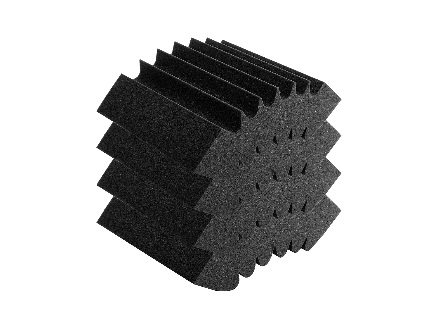 Akoestische Schuimpanelen SucceBuy 4-Pack 42x16x30cm Akoestische Schuimpanelen (Lijm) voor Wand en Plafond