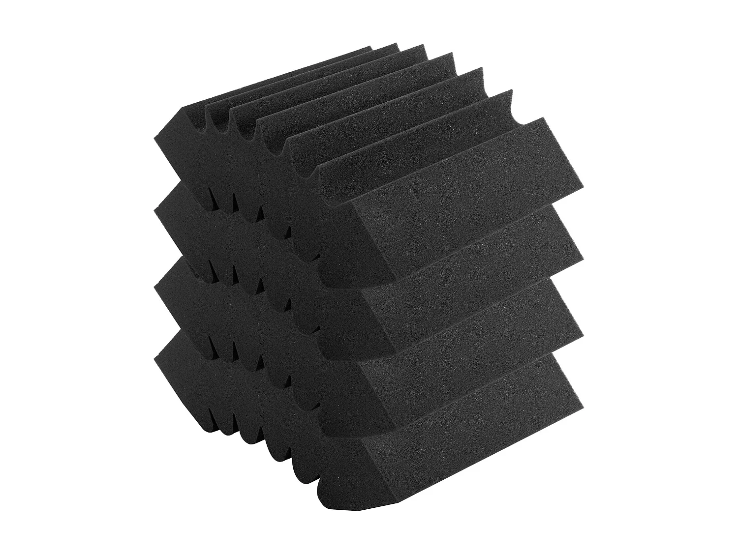 Panneaux en Mousse Acoustique SucceBuy Lot de 4 Panneaux en Mousse Acoustique 42 x 16 x 30 cm Adhésif pour Mur et Plafond