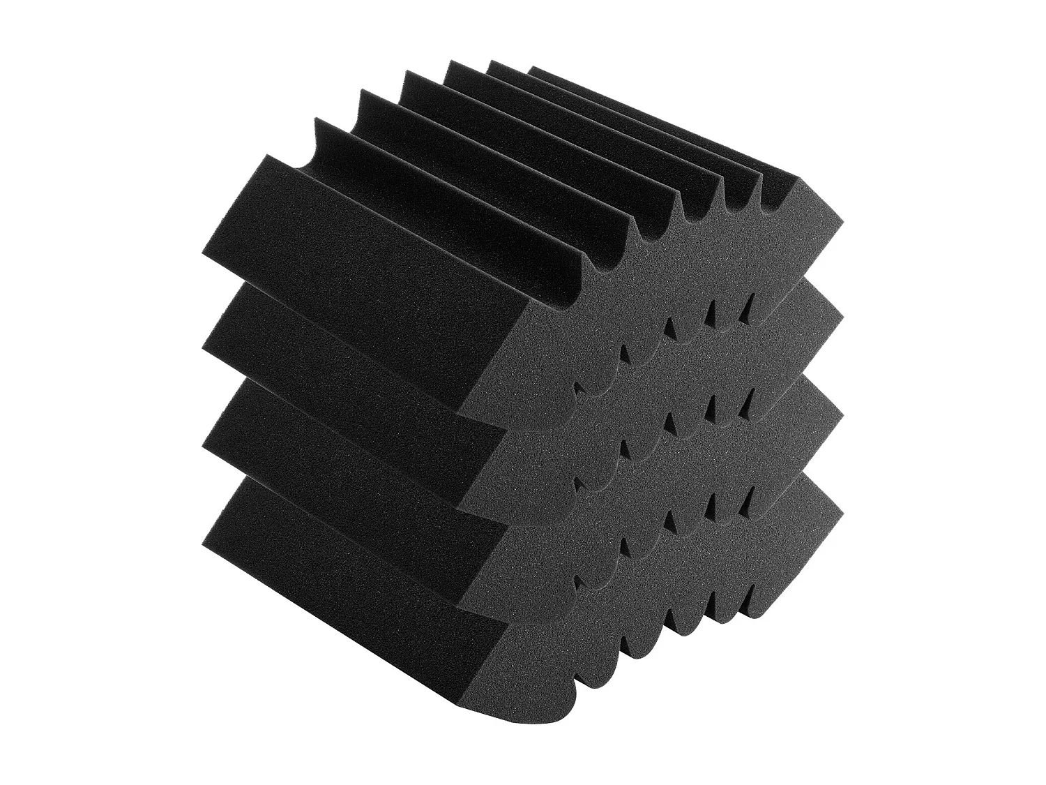 Panneaux en Mousse Acoustique SucceBuy Lot de 4 Panneaux en Mousse Acoustique 42 x 16 x 30 cm Adhésif pour Mur et Plafond