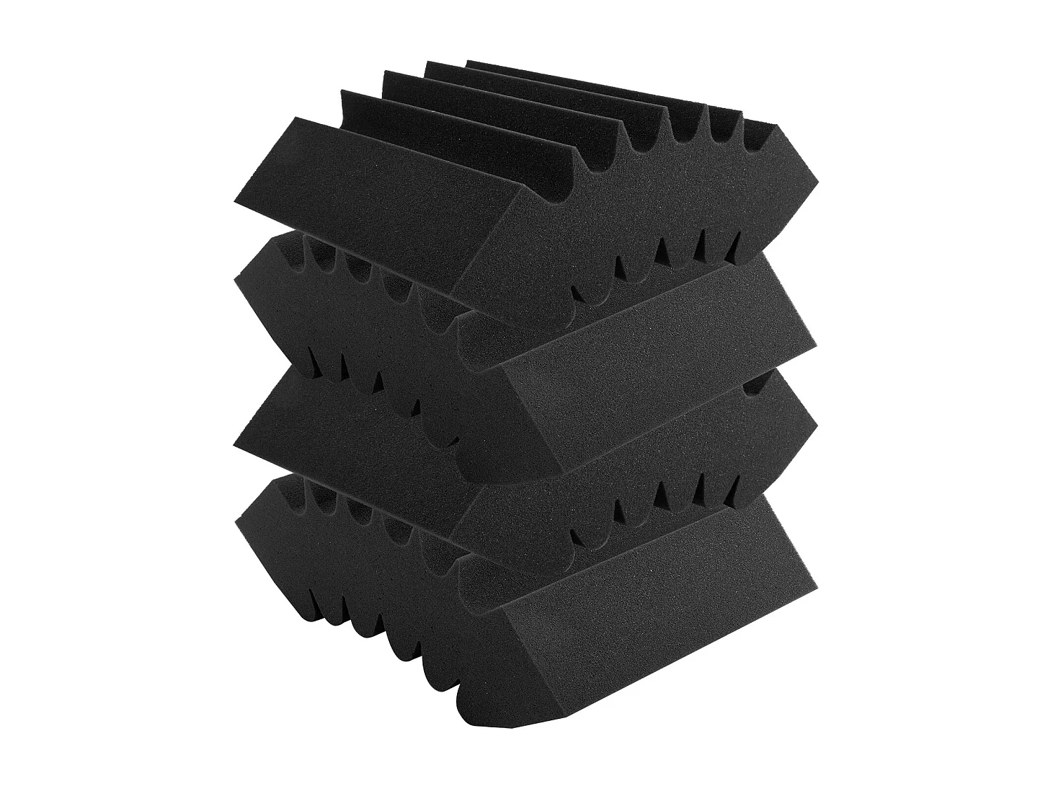 Panneaux en Mousse Acoustique SucceBuy Lot de 4 Panneaux en Mousse Acoustique 42 x 16 x 30 cm Adhésif pour Mur et Plafond