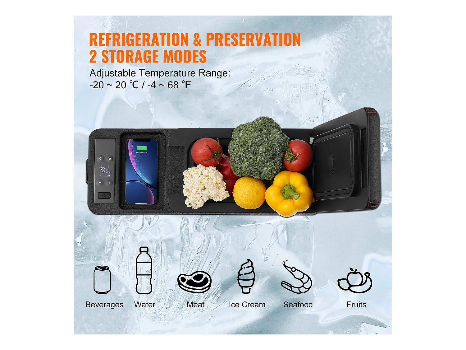 Réfrigérateur de Voiture Portable SucceBuy 8 L Zone Unique pour Voiture et Maison