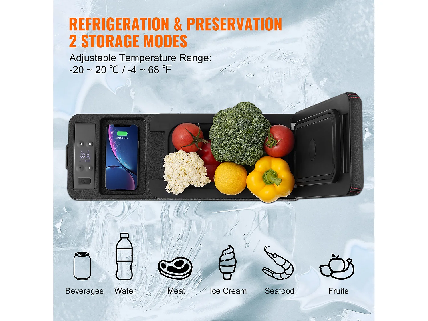 Réfrigérateur de Voiture Portable SucceBuy 8 L Zone Unique pour Voiture et Maison