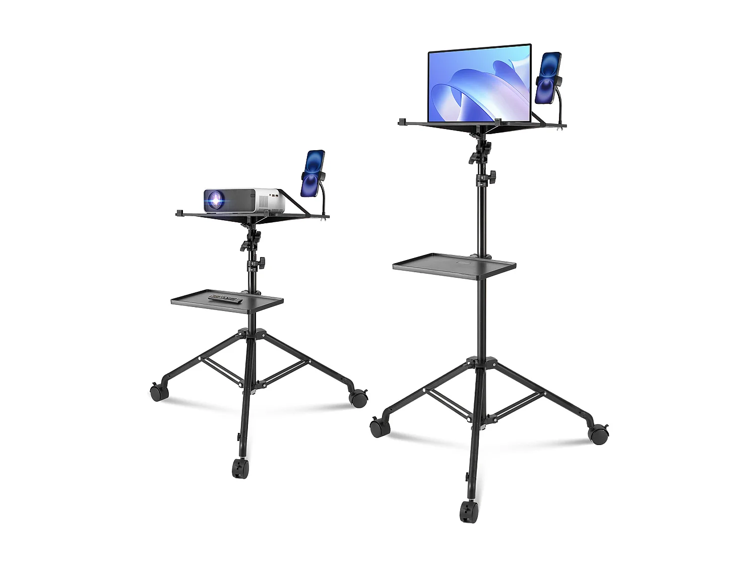 Support pour Vidéoprojecteur SucceBuy Support de Projecteur avec Roulettes, Trépied pour Ordinateur Portable, Hauteur 80 à 170 cm