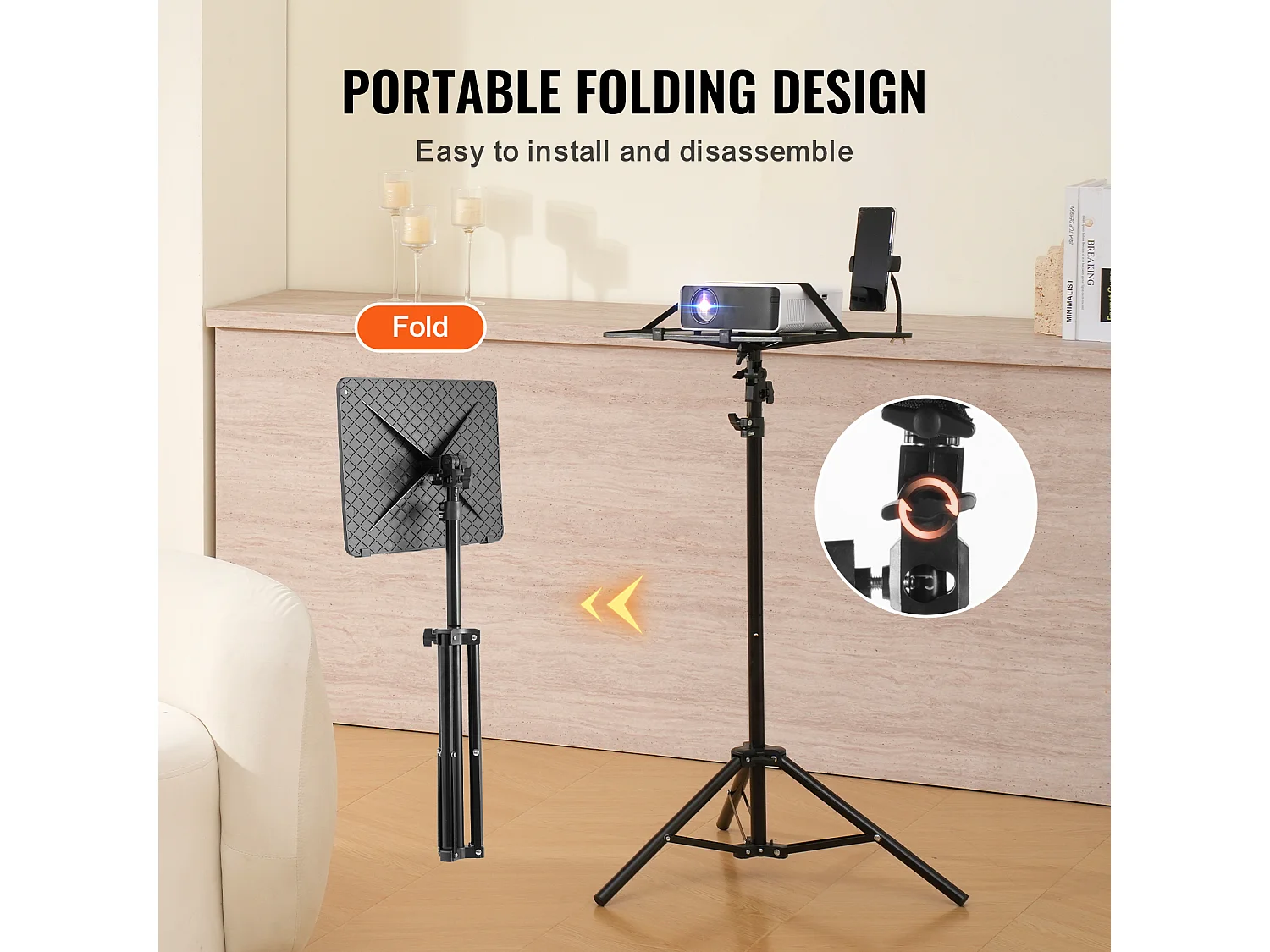 Uchwyt Projektora SucceBuy Stojak do Projektora, Statyw do Laptopa, Regulacja Wysokości od 685 do 1600 cm