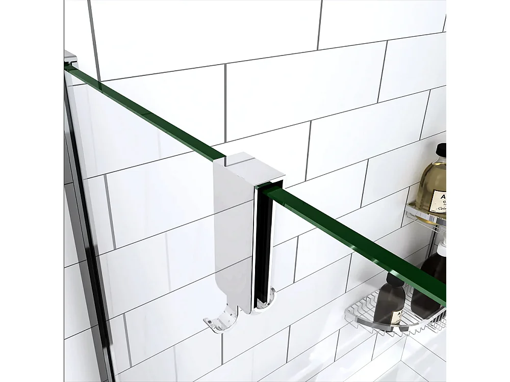 Crochet de Douche Inox pour Paroi 8-10 mm - Fixation Sans Perçage, Design Élégant Argenté