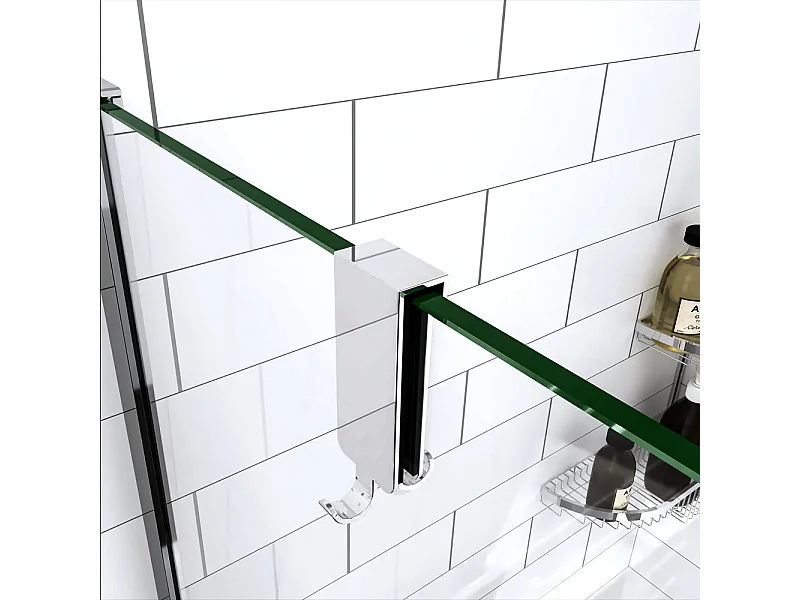 Crochet de Douche Inox pour Paroi 8-10 mm - Fixation Sans Perçage, Design Élégant Argenté