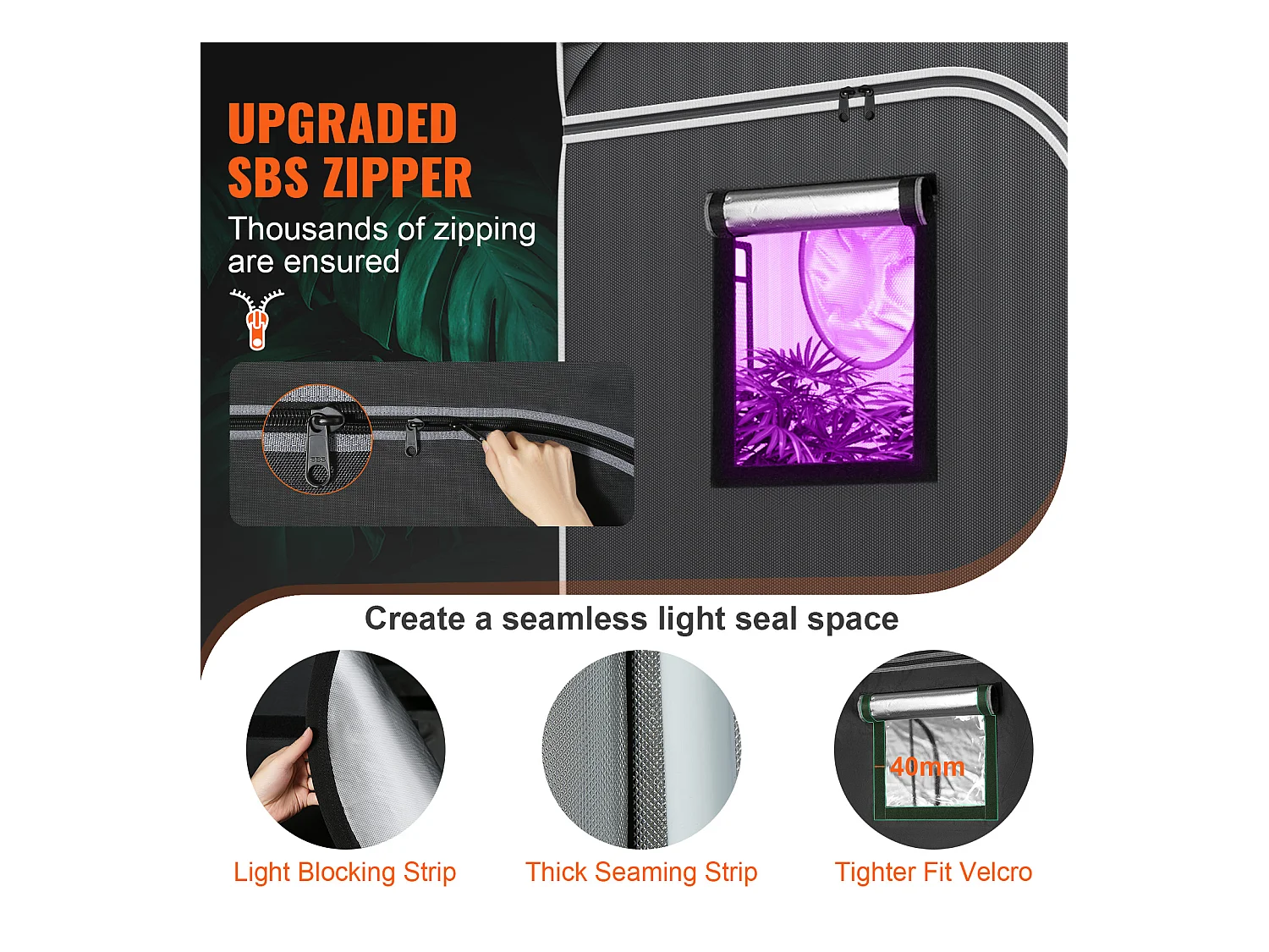 Tente de Culture SucceBuy Tente de Culture Intérieure Hydroponique Grow Tent 122 x 61 x 183 cm avec Fenêtre et Plateau