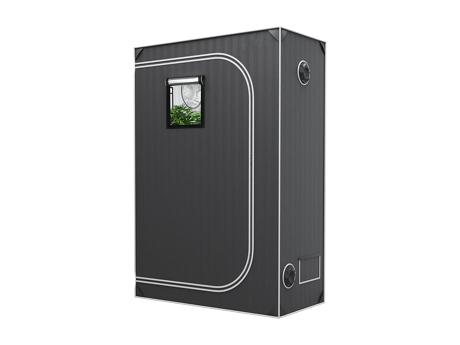 Tienda de Cultivo SucceBuy Armario de Cultivo de 122 x 61 x 183 cm con Ventana y Bandeja