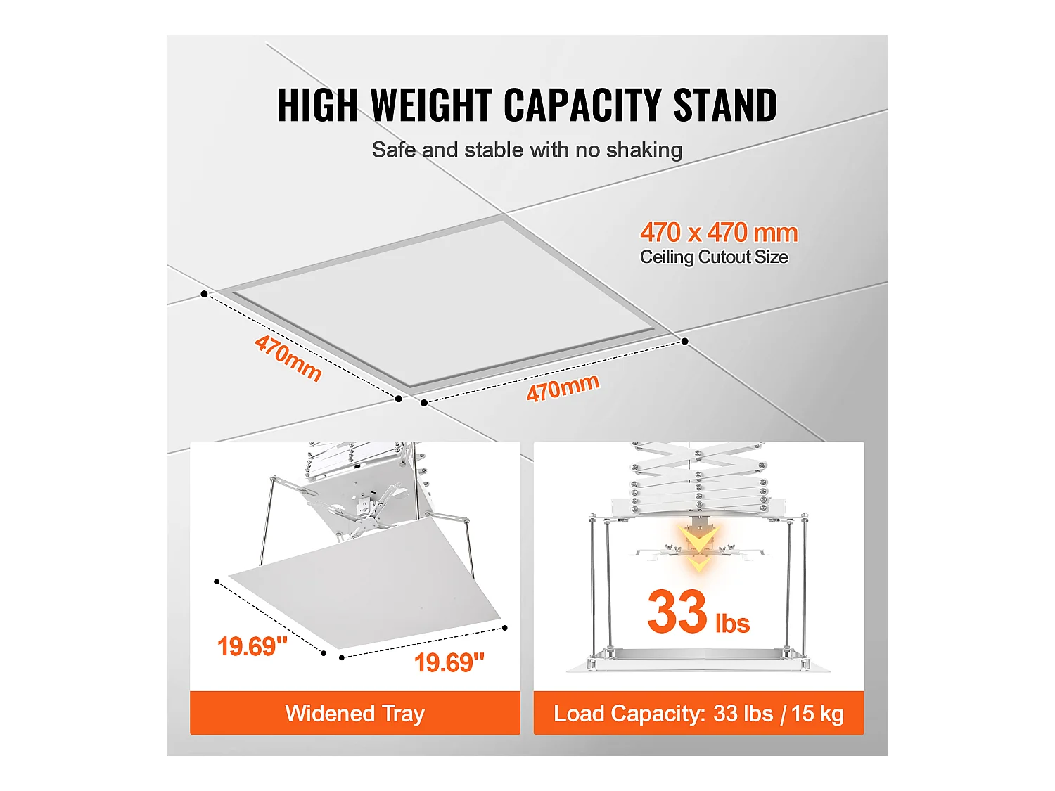 Supporto per Proiettore SucceBuy Supporto per Proiettore Motorizzato, Altezza Regolabile da 150 cm