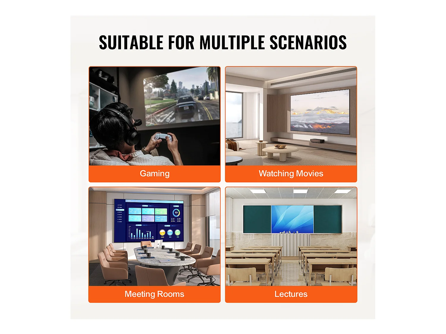 Supporto per Proiettore SucceBuy Supporto per Proiettore Motorizzato, Altezza Regolabile da 150 cm