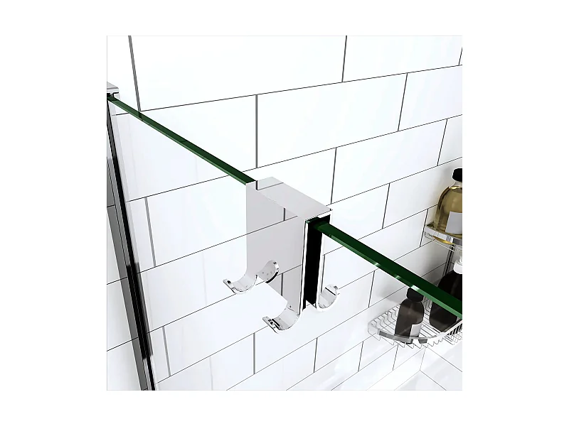 Crochets Doubles en Inox pour Paroi de Douche 8-10 mm - Fixation Sans Perçage, Style Moderne