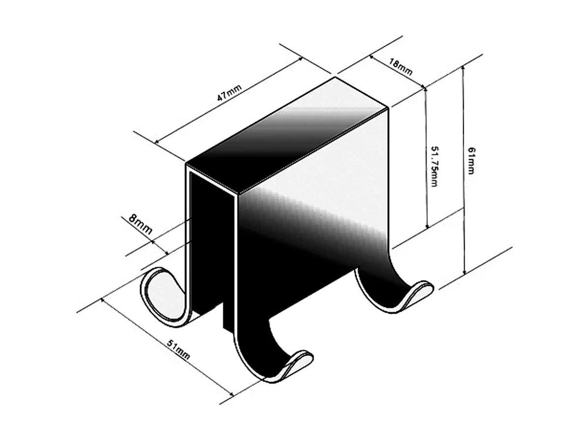 Crochets Doubles en Inox pour Paroi de Douche 8-10 mm - Fixation Sans Perçage, Style Moderne