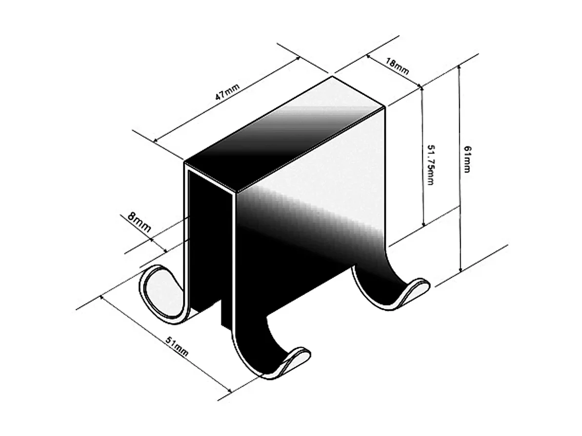 Crochets Doubles en Inox pour Paroi de Douche 8-10 mm - Fixation Sans Perçage, Style Moderne