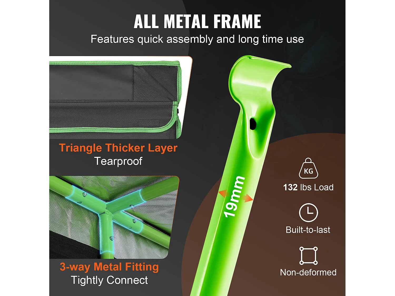 Tente de Culture SucceBuy Tente de Culture, 305 x 305 x 203 cm, Culture en Intérieur, Hydroponique, Fenêtre, Porte, Bac