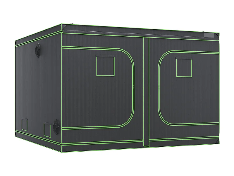 Tente de Culture SucceBuy Tente de Culture, 305 x 305 x 203 cm, Culture en Intérieur, Hydroponique, Fenêtre, Porte, Bac