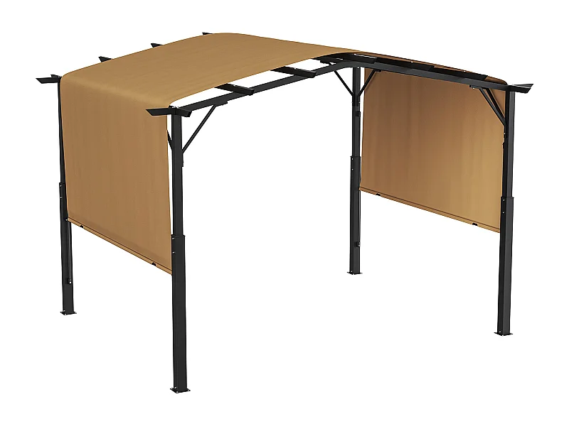 Pergola Rétractable SucceBuy Pergola Rétractable d'Extérieur 365.5 x 305 cm, Auvent Métallique Arqué pour Patio