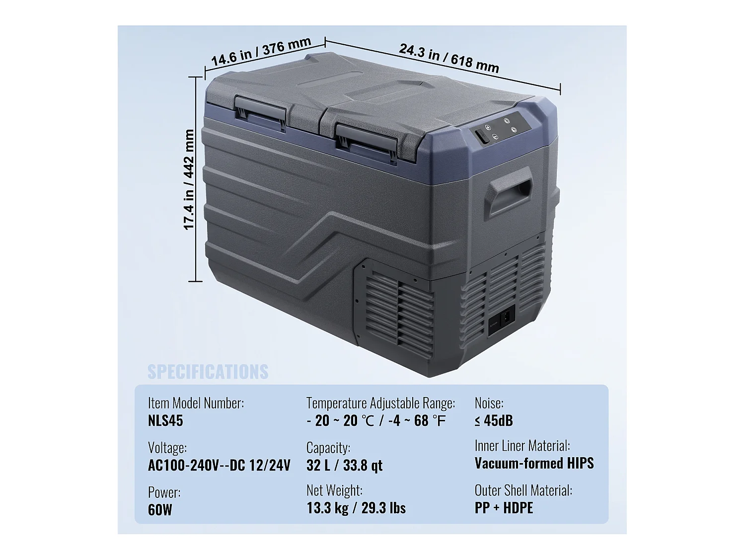 Réfrigérateur de Voiture Portable SucceBuy 32 L Double Zone pour Voiture et Maison