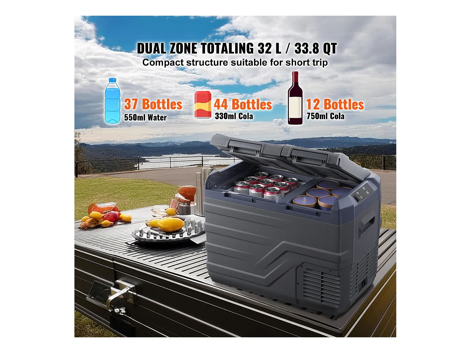 Réfrigérateur de Voiture Portable SucceBuy 32 L Double Zone pour Voiture et Maison