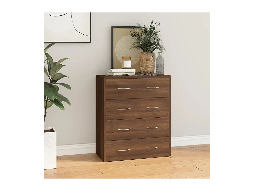 Dressoir met 4 lades 60x30,5x71 cm Bruin eiken