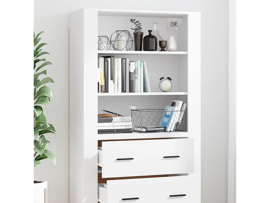 Buffet haut Blanc Bois d'ingénierie