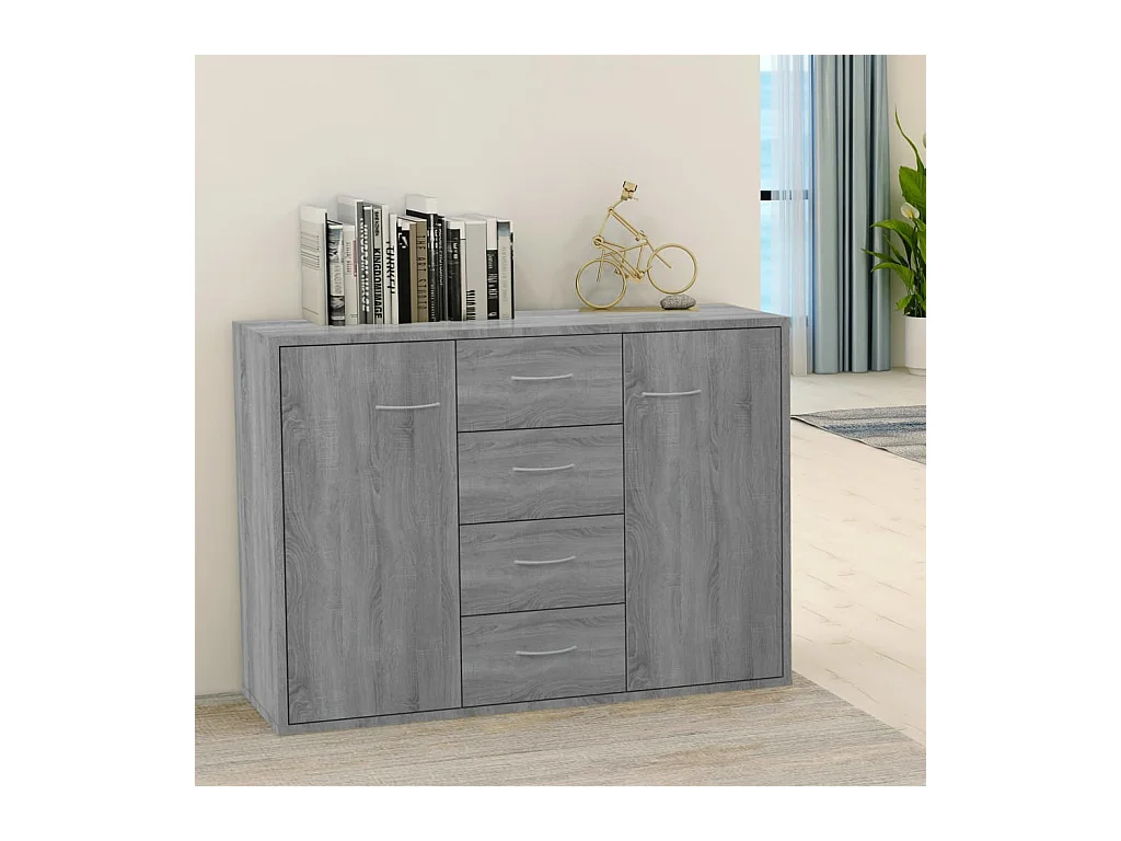 Buffet Sonoma gris 88x30x65 cm Bois d'ingénierie