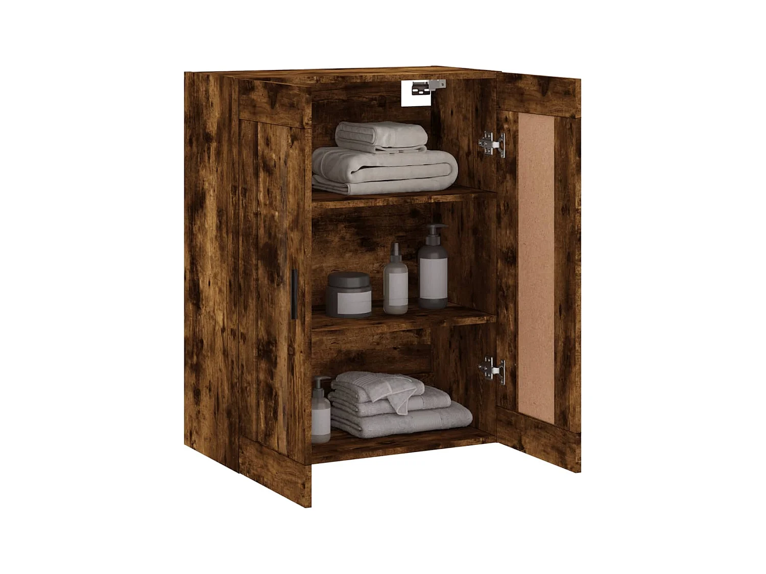 Armoire murale chêne fumé 69,5x34x90 cm bois d'ingénierie
