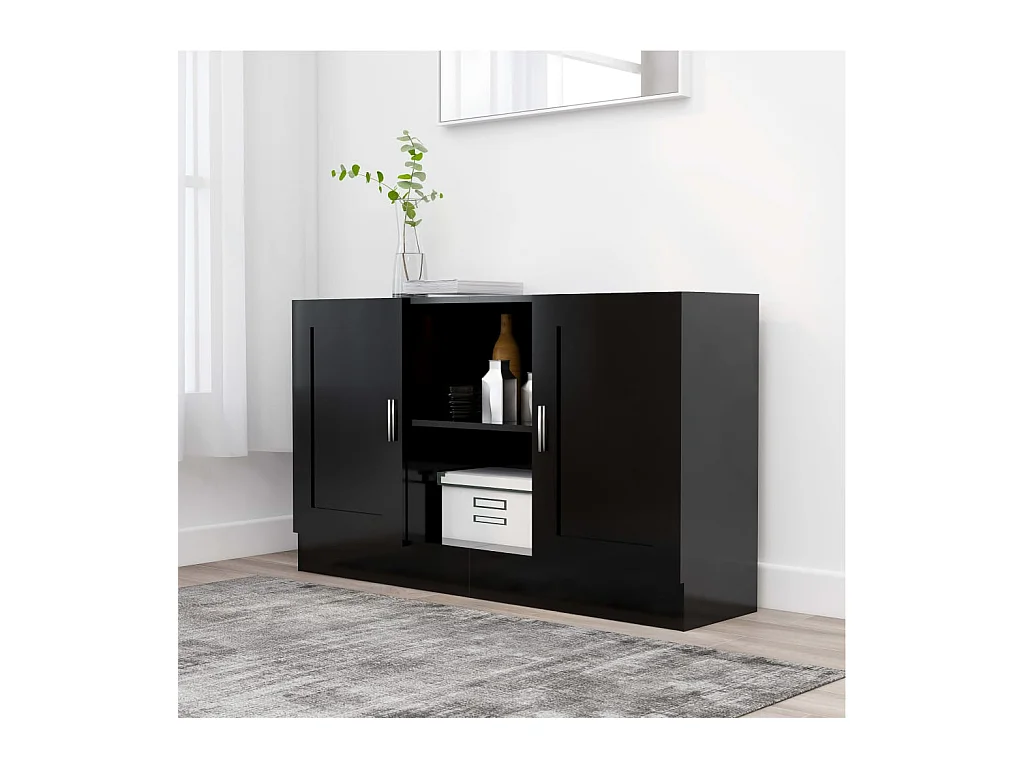 Buffet Noir 120x30,5x70 cm Bois d'ingénierie