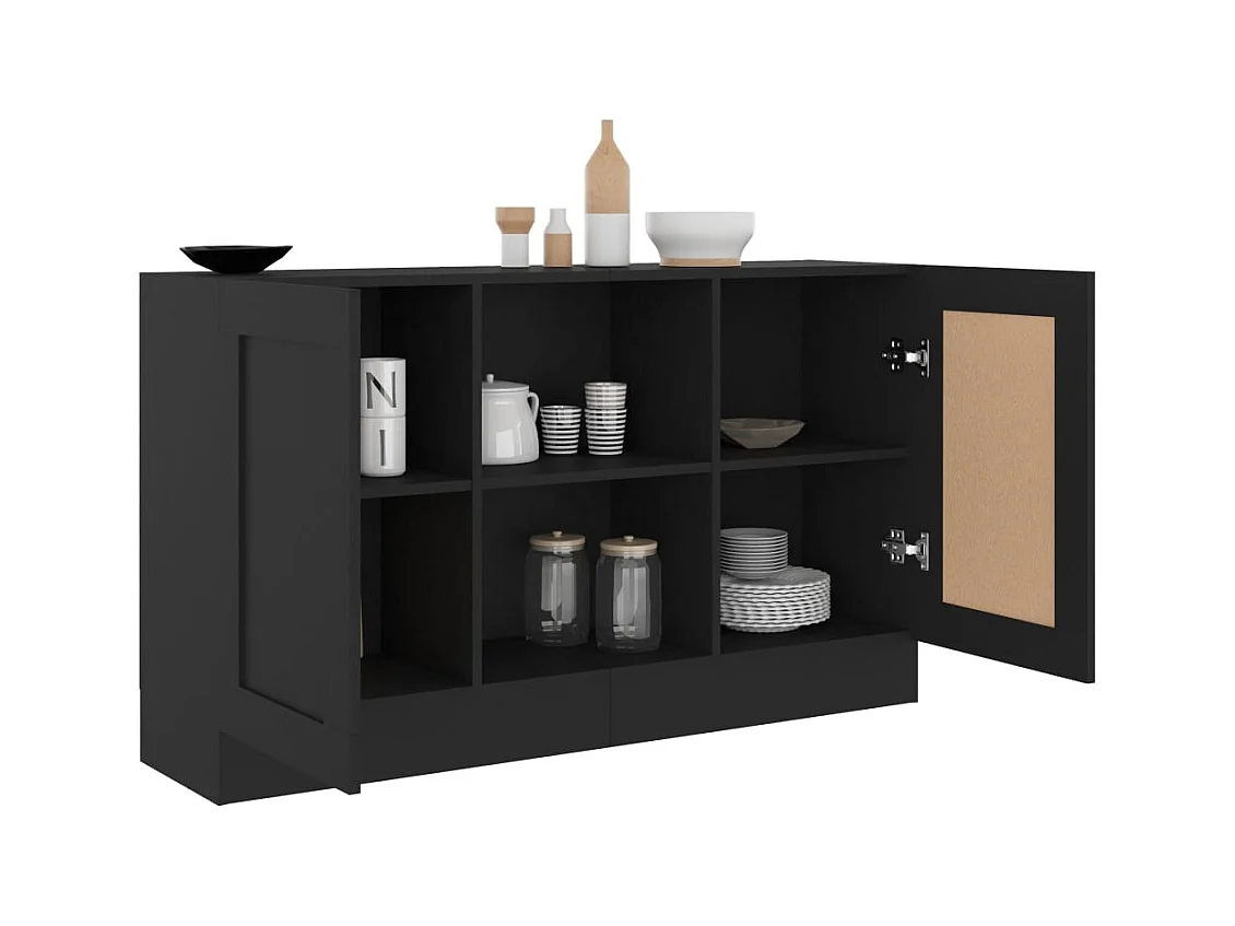 Buffet Noir 120x30,5x70 cm Bois d'ingénierie