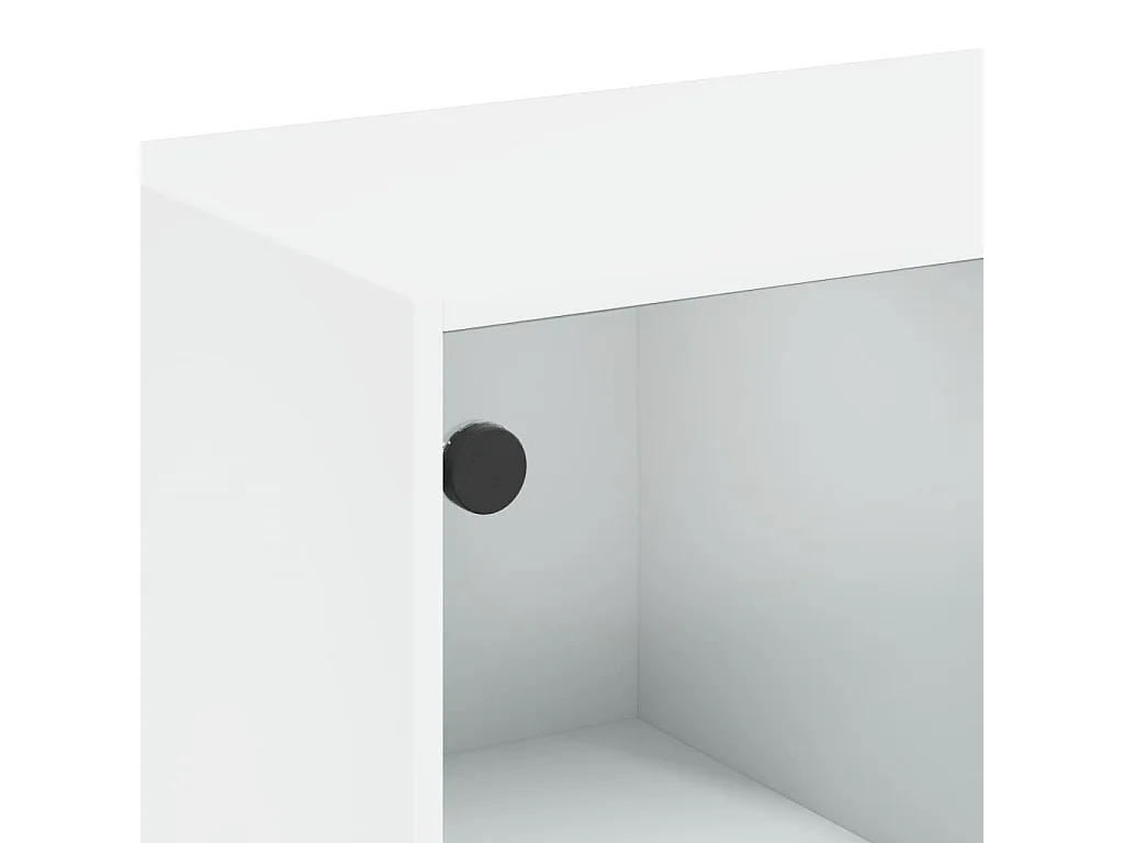 Credenza alta con ante bianca 68x37x142 cm in legno composito