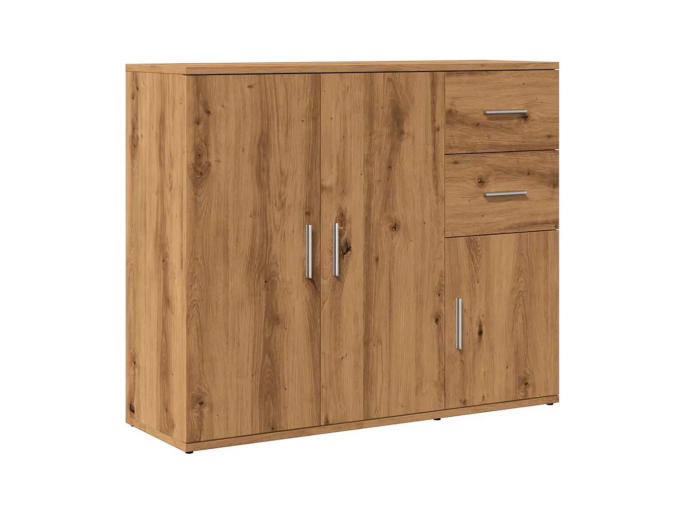 Buffet chêne artisanal 91x29,5x75 cm bois d'ingénierie