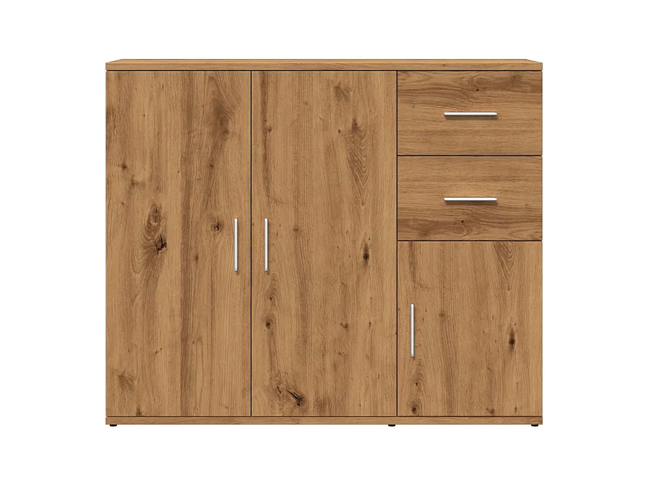 Buffet chêne artisanal 91x29,5x75 cm bois d'ingénierie