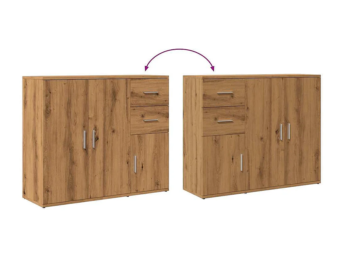 Buffet chêne artisanal 91x29,5x75 cm bois d'ingénierie