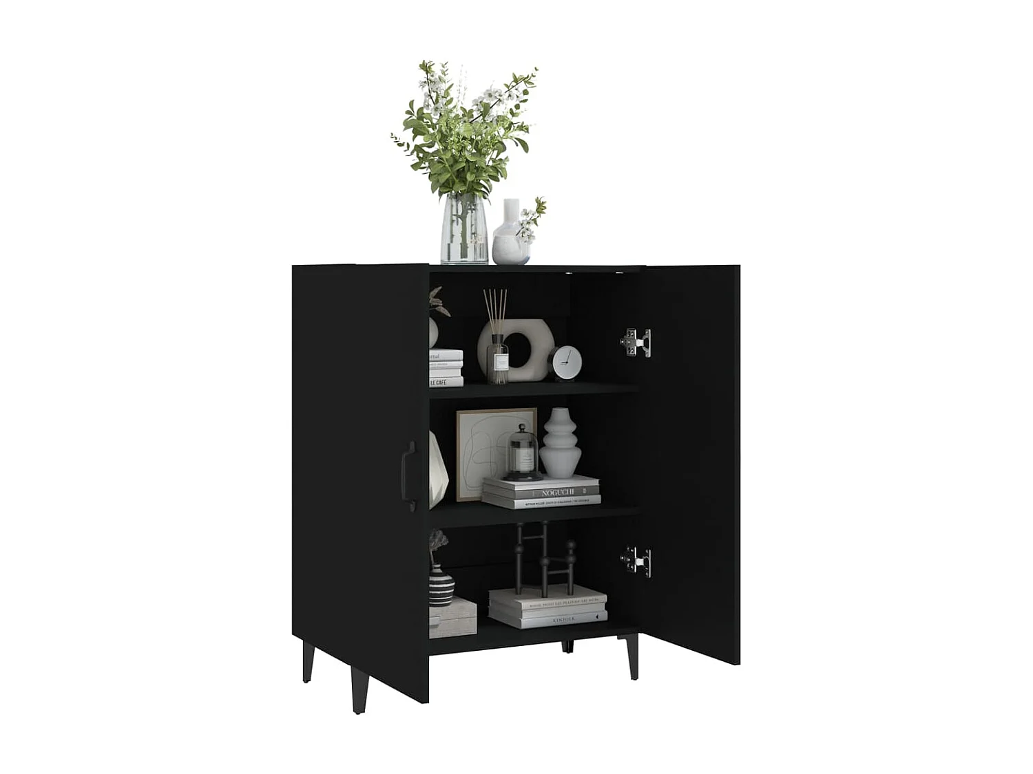 Buffet Noir 70x34x90 cm Bois d'ingénierie