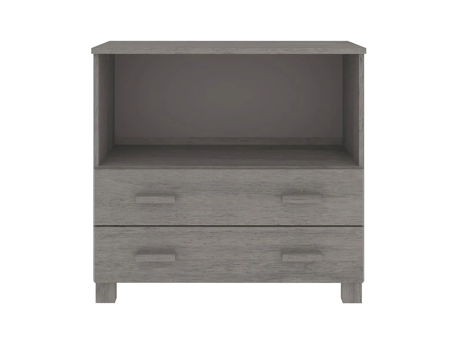 Buffet HAMAR Gris clair 85x35x80 cm Bois massif de pin
