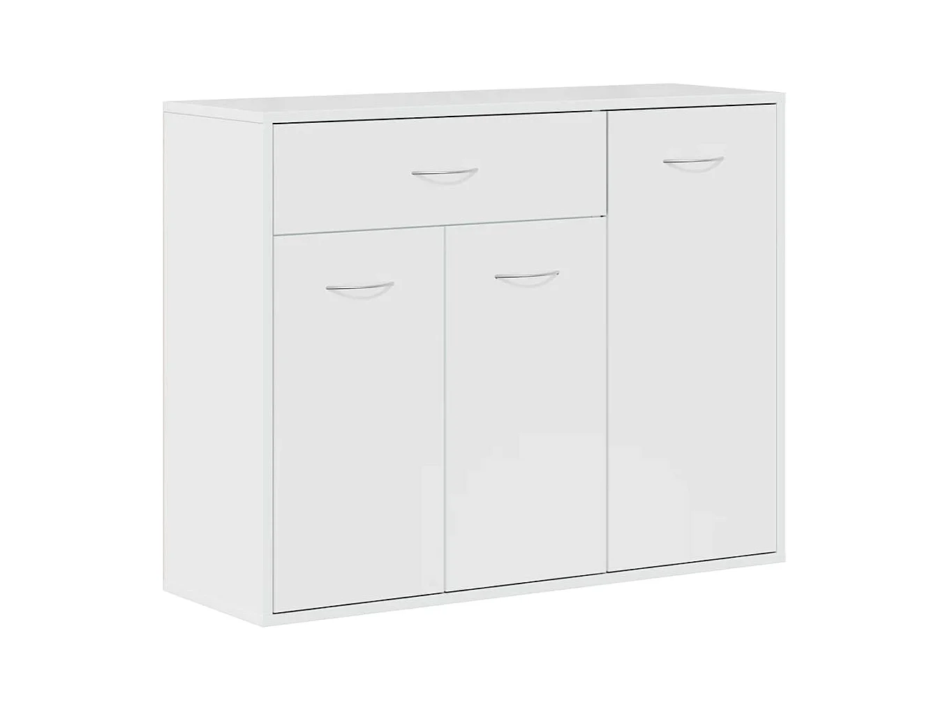 Buffet Blanc brillant 88x30x70 cm Bois d'ingénierie