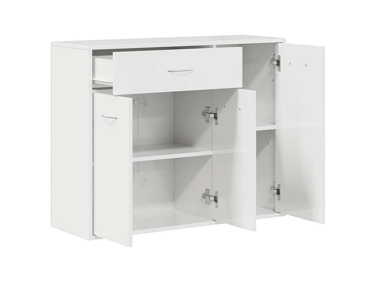 Buffet Blanc brillant 88x30x70 cm Bois d'ingénierie