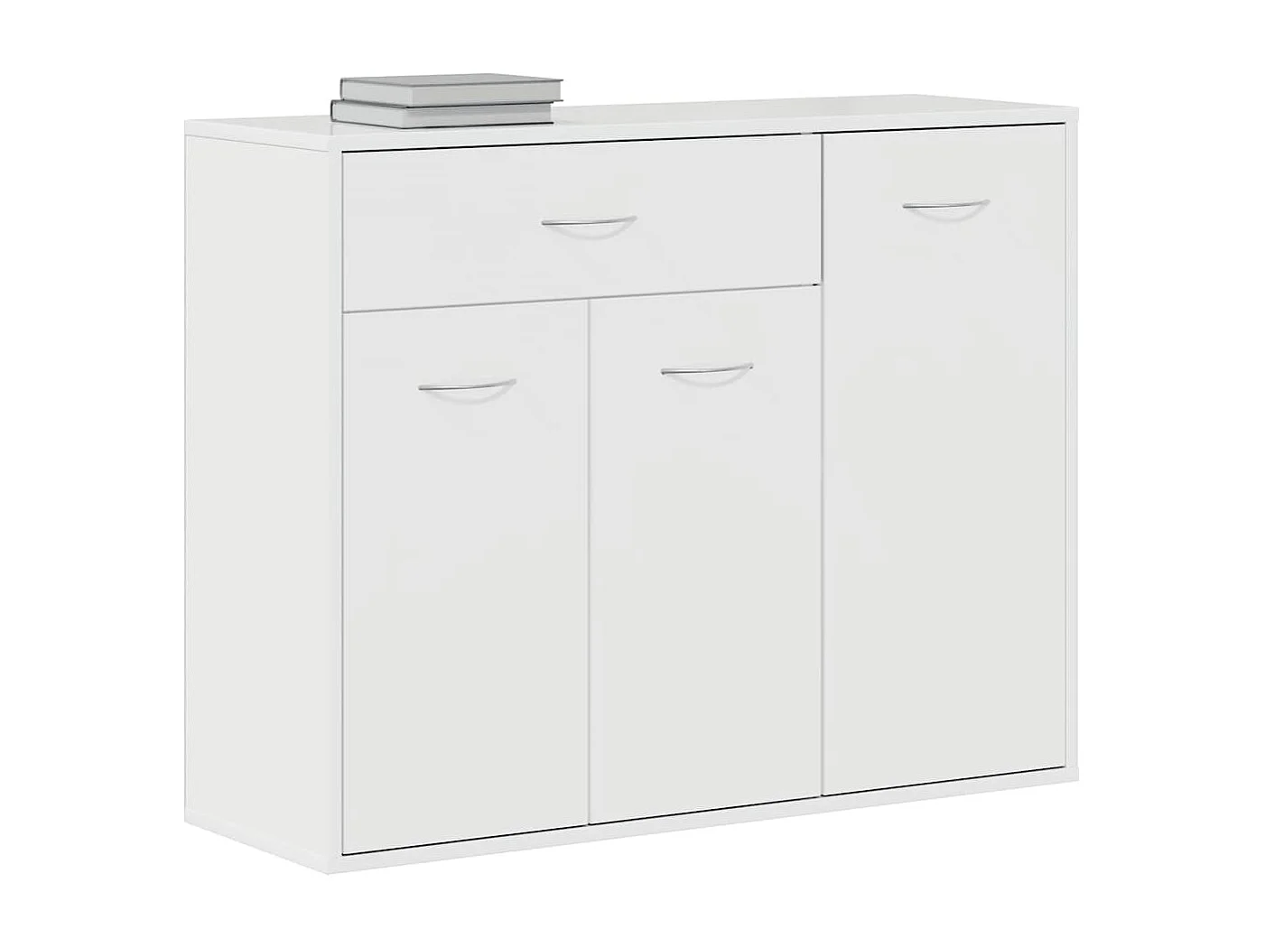 Buffet Blanc brillant 88x30x70 cm Bois d'ingénierie