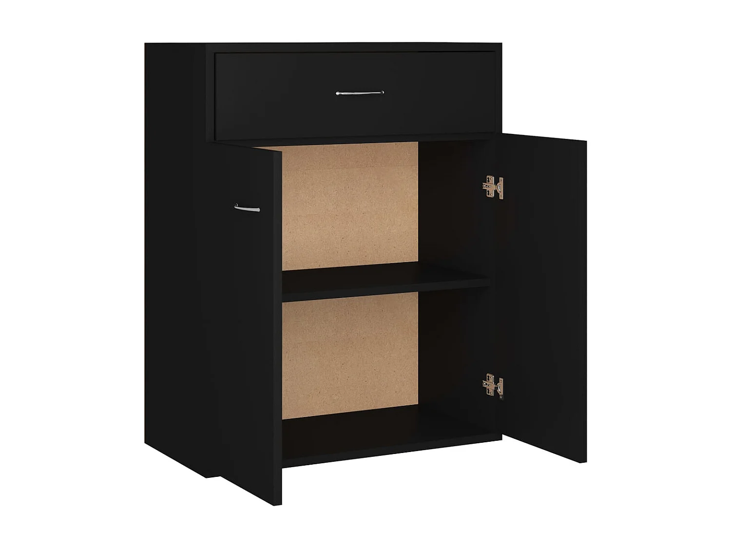 Buffet noir 60x30x75 cm bois d'ingénierie