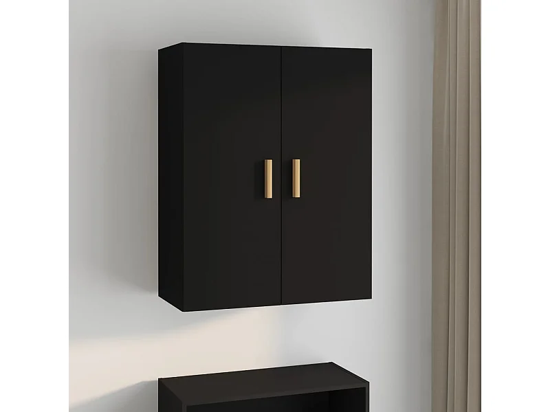 Mobiletto pensile nero 69,5x34x90 cm