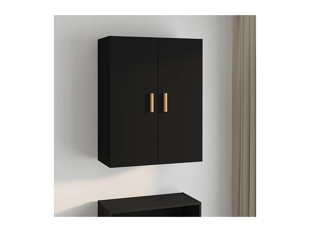 Mobiletto pensile nero 69,5x34x90 cm