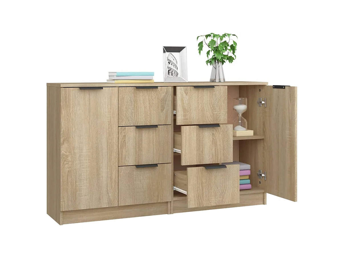 Credenze 2 pz Rovere Sonoma 60x30x70 cm Legno composito