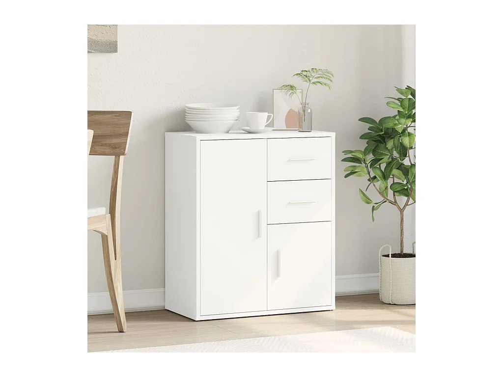 Buffet blanc 60x31x70 cm bois d'ingénierie