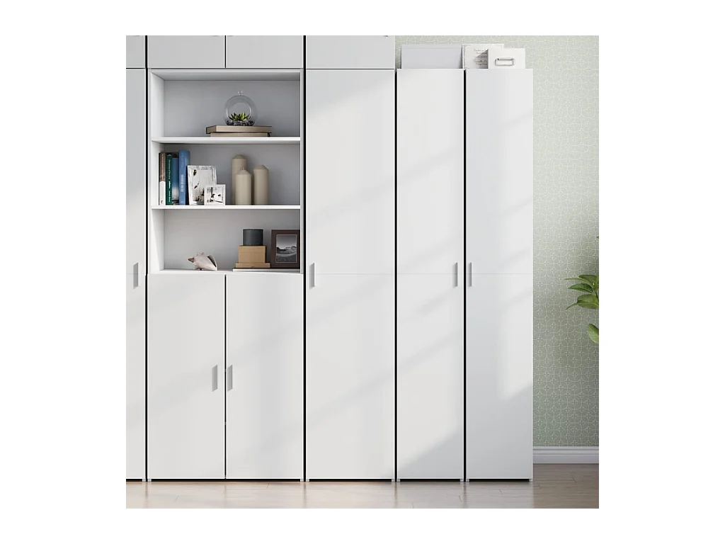 Buffet haut blanc 40x42,5x185 cm bois d'ingénierie