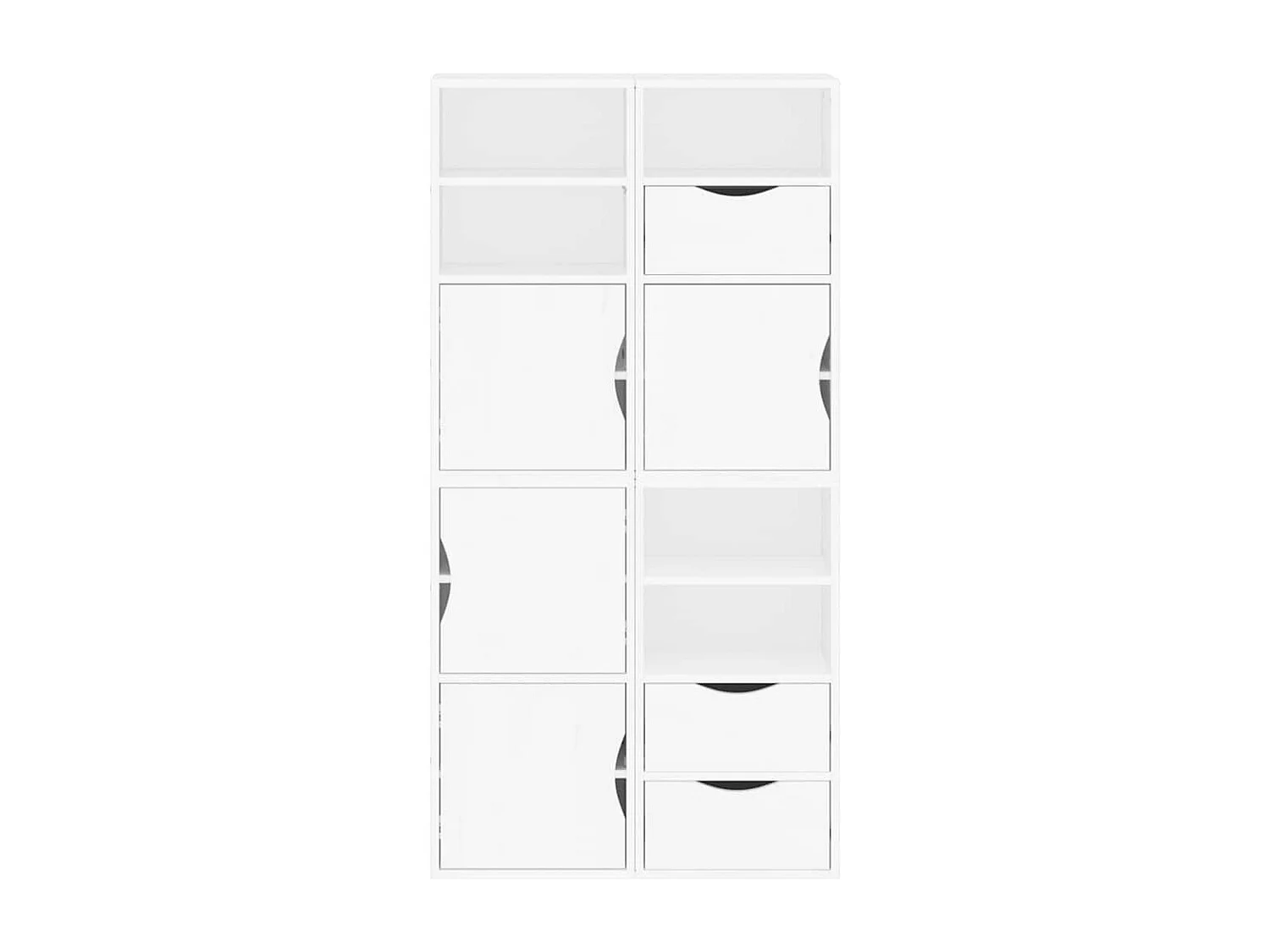 Armoires latérales 4 pcs ODDA blanc 40x24x79 cm bois massif pin