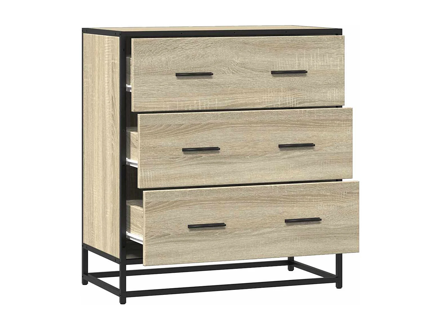 Buffet chêne sonoma 68x35x76 cm bois d'ingénierie et métal